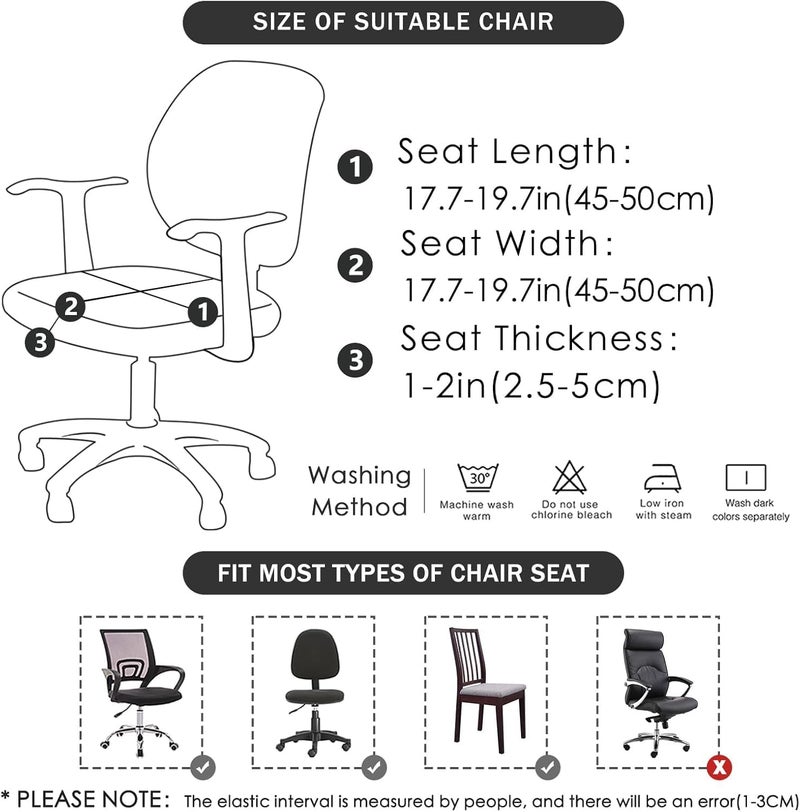 FORCHEER Waterproof Office Chair Seat Cover 20x20 1 Piece Strechable Jacquard Mesh Office Chair Seat Slipcover for Desk Chair Washable Replacement - Image 3
